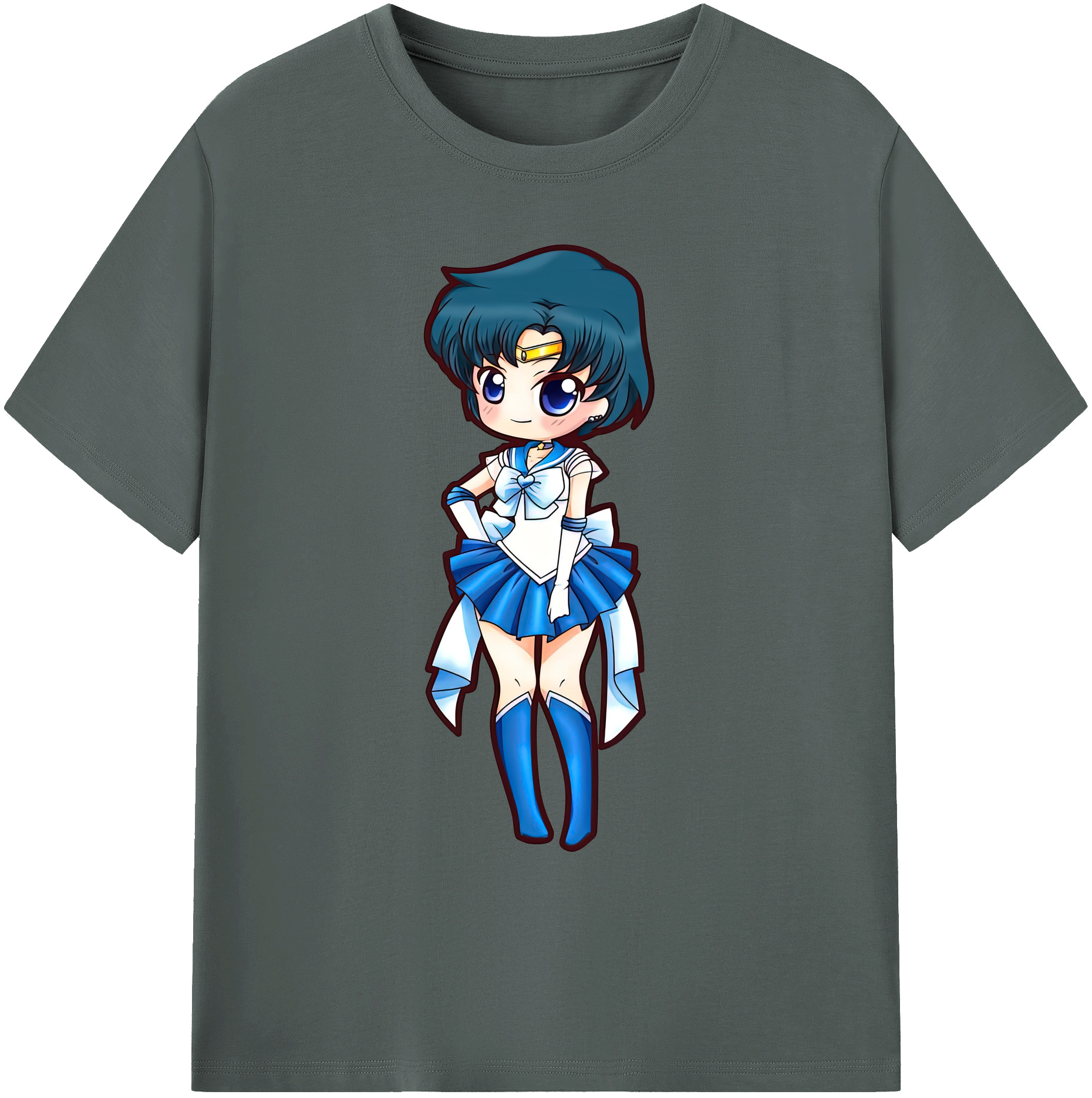 （画像用） 美少女戦士セーラームーン 水野 亜美 みずの あみ Sailor Moon Mizuno Ami 綿100％ メンズ半袖Tシャツ｜肌触りやわらか＆通気性